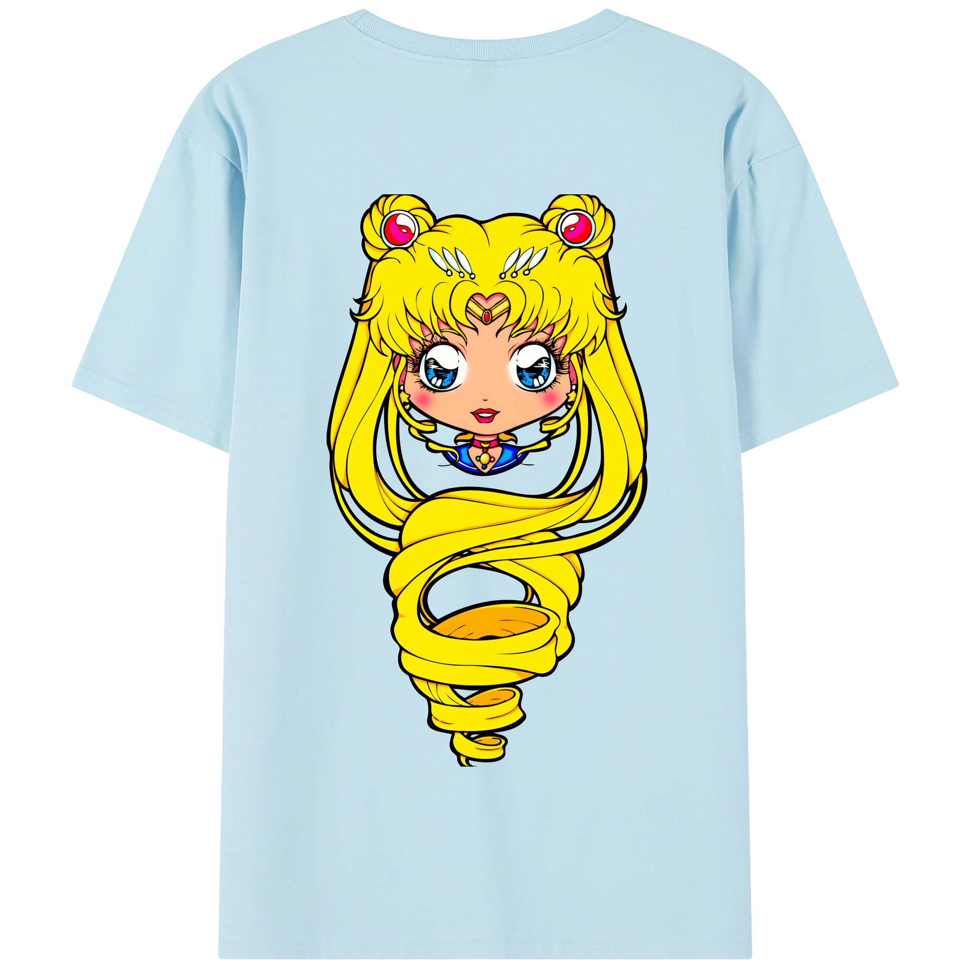 （画像用） 美少女戦士セーラームーン 月野 うさぎ つきの うさぎ Sailor Moon Tsukino Usagi 綿100％半袖Tシャツ（背面プリント）